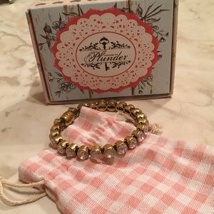 NIB Plunder Broedrick bracelet. Pink crystals 9”